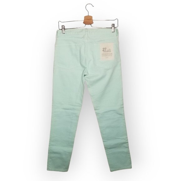 NEW J. Crew ankle toothpick super skinny denim jeans mint green 27 - Picture 3 of 6